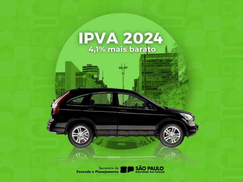 IPVA 2024 será, em média, 4,1% mais barato no Estado de São Paulo